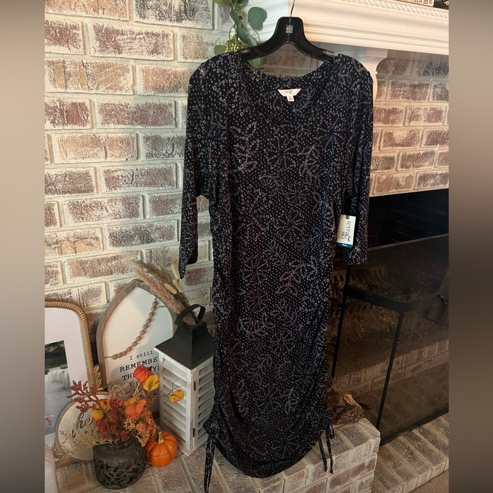 Black Patterned Women's Dress